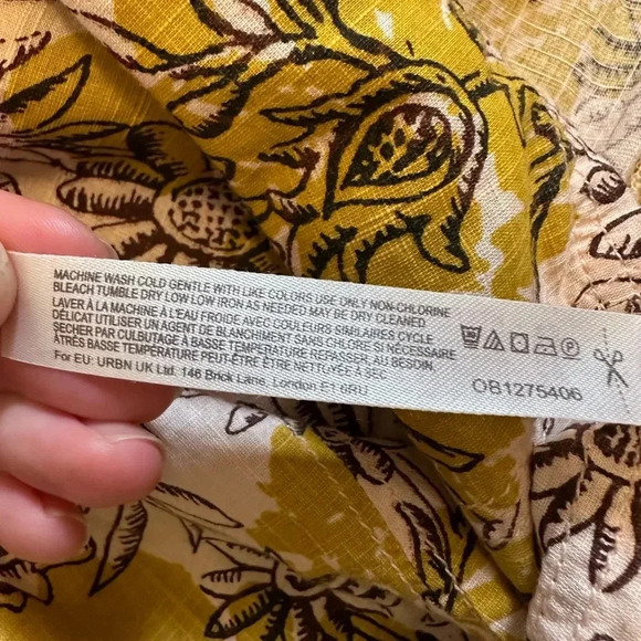 Anthropologie Daily Practice Mollie Tunic Floral Yellow Dress, Large - Picture 6 of 7